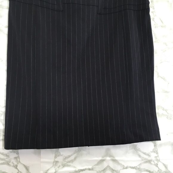 EXPRESS PIN STRIPED NAVY BLUE PENCIL SKIRT NWT CAREER WEAR 12 - Picture 4 of 15